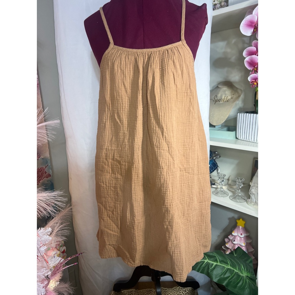 Stars Above Nightgown Womens S Tan Good Gauze Adjustable Strap Chemise Sleepwear